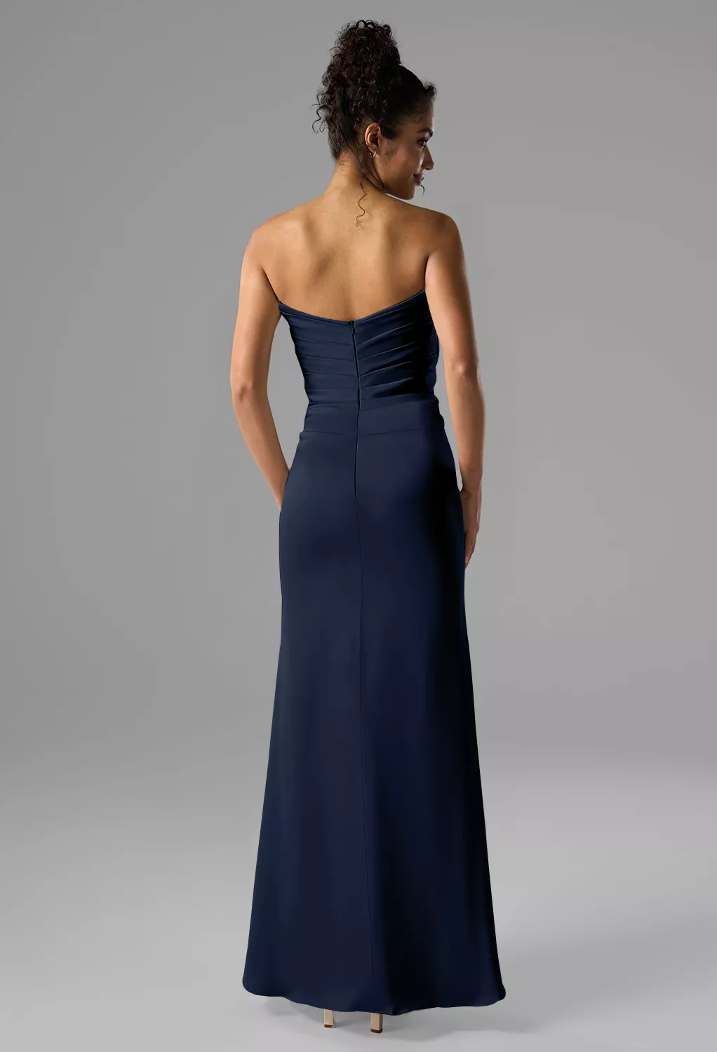 AW Terry Dark Navy  Long Bridesmaid Dresses